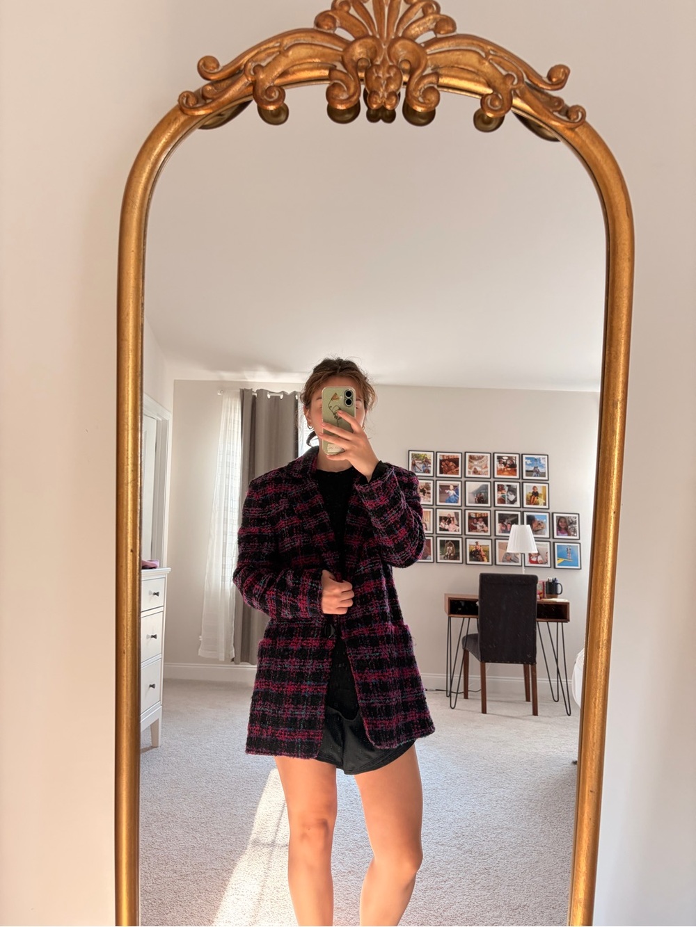 Rafaella Black and Pink Plaid Blazer Jacket